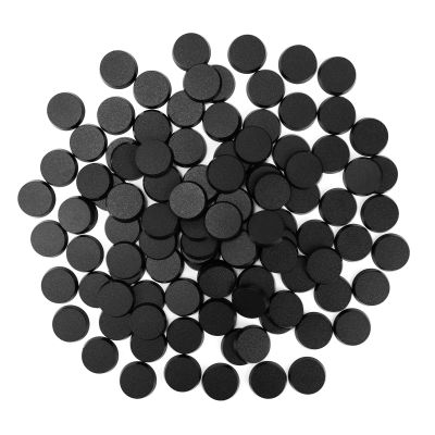 100PCS 25mm/0.98inch Textured Plastic Black Round Miniature Bases, Model Base for Gaming Miniatures or Wargames Table Top Games