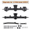 1/24th Aluminum Front Rear Axles Set with Steering Links Upgrade for AXIAL SCX24 Gladiator Deadbolt Bronco JLU C10 RC Crawler Car (Front&Rear Axles) view 4