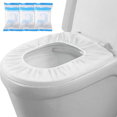 20 Pack Disposable Toilet Seat Cover Waterproof Non-Woven Fabric, Disposable Toilet Seat Covers for Travel, Disposable Seat Covers for Outing Hotel Hospital Public Toilet (Single Layer White)