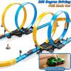 LILYBUDS Toy Car Race Track Set for Boys Kids Age 3-5 4-7, Race Tracks with 4 Crash Zones and 1:64 Scale High-Speed Slot Cars, Christmas Halloween Birthday Gifts Toys for Toddlers Boys 4-8 8-12 Years view 2