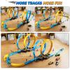 LILYBUDS Toy Car Race Track Set for Boys Kids Age 3-5 4-7, Race Tracks with 4 Crash Zones and 1:64 Scale High-Speed Slot Cars, Christmas Halloween Birthday Gifts Toys for Toddlers Boys 4-8 8-12 Years view 4