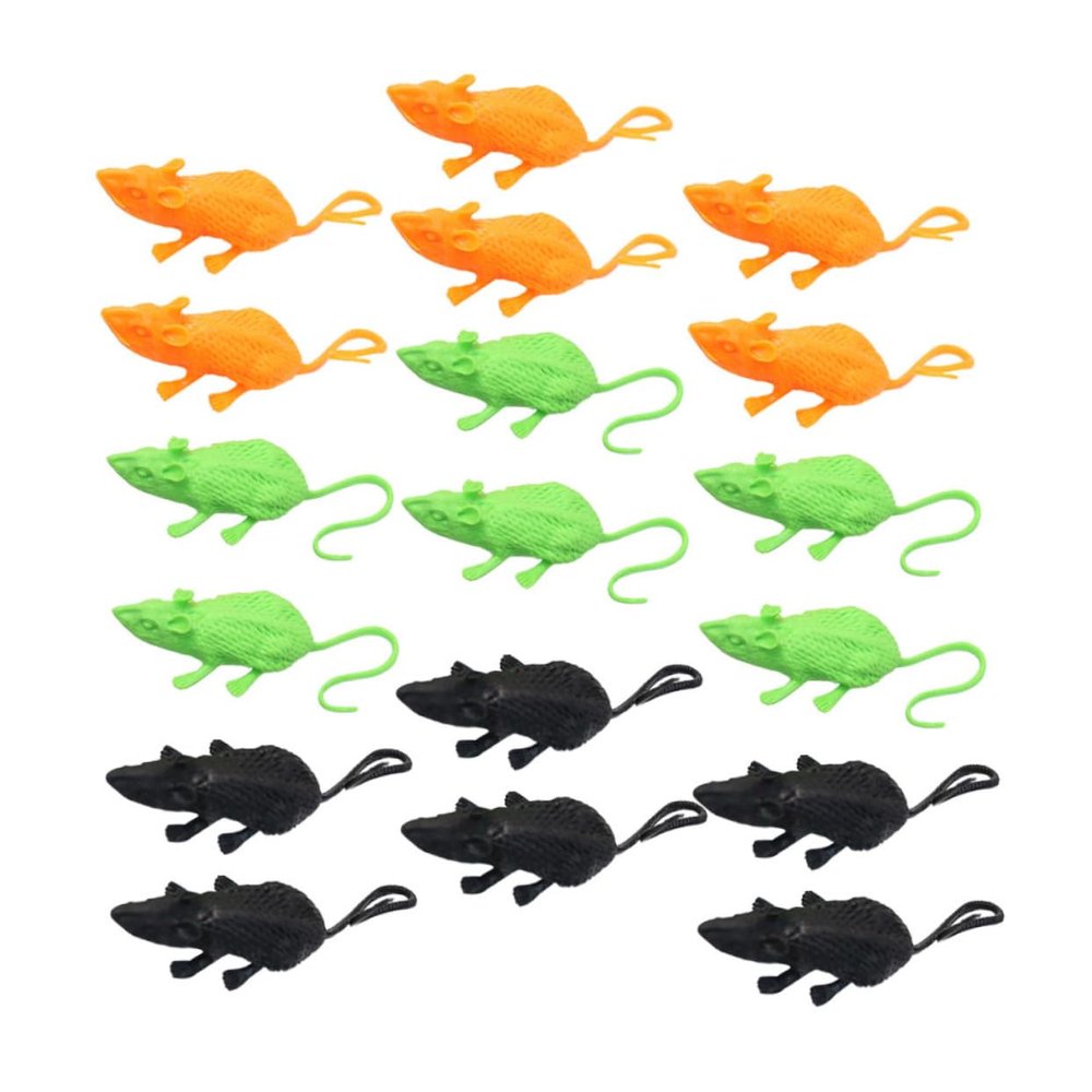 18pcs Simulation Mouse Halloween Decorations Inflatables Halloween Gnome Rats Halloween Decorations Mini Halloween Figurines Prefilled Witch Cauldrons Prank Mouse Soft Rubber