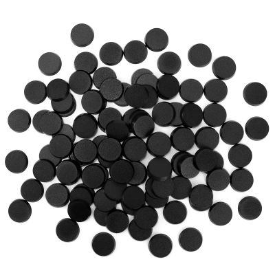 100PCS 28.5mm/1.12inch Textured Plastic Black Round Miniature Bases, Model Base for Gaming Miniatures or Wargames Table Top Games