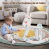 labebe - Wooden Rocking Horse, Baby Wooden Ride On Toys for 12M+, White Rocker Toy with Removable Fence, Toddler Riding Toy Indoor/Outdoor, Nursery Birthday Gift view 3
