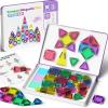 WMXDU Mini Magnetic Tiles, 40PCS Magnetic Building Blocks with Iron Box, Magnet Toys Travel Size On-The-Go Construction Set STEM Travel Toys for Boys and Girls Ages 3+ view 1