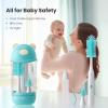 Electric Bottle Brush Cleaner Set, Bear-Shaped Travel Baby Bottle Cleaner Kit with Silicone Nipple & Straw Brush, Soap Dispenser, Drainage Rack, Storage Box(Blue) view 3