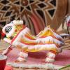 JISADER Marionette Lion Toy Traditional Chinese Hand String Puppet Dancing Lion Toy Handmade Decoration Suitable for Children Adults Party, Yellow White view 2