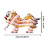 JISADER Marionette Lion Toy Traditional Chinese Hand String Puppet Dancing Lion Toy Handmade Decoration Suitable for Children Adults Party, Yellow White view 4
