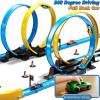 LILYBUDS Toy Car Track Gift Set for Boys Kids Age 3-5 4-7 8-12, Long Race Tracks with 4 Action Loops and 4 High-Speed Slot Die-Cast Race Cars, 35+ Pieces Race Tracks to Create Multiple Configurations view 2