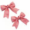 JOYFUNFABU 2PCS 3'' Small Red Gingham Hair Bows for Girls, Cute Plaid Clips view 1