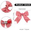 JOYFUNFABU 2PCS 3'' Small Red Gingham Hair Bows for Girls, Cute Plaid Clips view 2