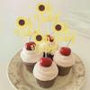 12 Pcs Sunflower Oh Baby Cake Toppers,Gold Glitter Oh Baby Sunflower Cake Toppers,for Flower Baby Shower Theme Kids Boys Girls Birthday Party Cake Decorations Supplies view 4