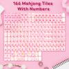 AzulHome Pink American Mahjong Set, 166 Premium Acrylic Tiles with Love Heart Prints (1.18") with Blue Acrylic Case, 2 Dices Perfect Valentine's Day for Her, Mahjong Lovers (Pink) view 2