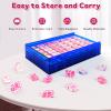 AzulHome Pink American Mahjong Set, 166 Premium Acrylic Tiles with Love Heart Prints (1.18") with Blue Acrylic Case, 2 Dices Perfect Valentine's Day for Her, Mahjong Lovers (Pink) view 4