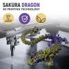 3D Printed Cherry Blossom Crystal Dragon, 11.8 Inch Articulated & Magical Movable Dragon Model - Perfect for Display, Collection, and Unique Gift, Home Office Executive Desk Decor view 4