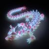 3D Printed Cherry Blossom Crystal Dragon, Articulated & Magical Movable Dragon Model - Perfect for Display, Collection, and Unique Gift, Home Office Executive Desk Decor (Noctilucent Pink, 1PCS) view 2