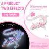 3D Printed Cherry Blossom Crystal Dragon, Articulated & Magical Movable Dragon Model - Perfect for Display, Collection, and Unique Gift, Home Office Executive Desk Decor (Noctilucent Pink, 1PCS) view 3