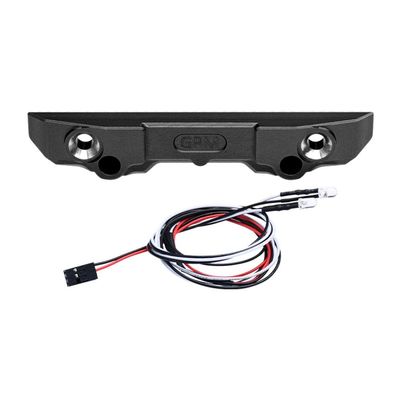 Aluminum 7075 Alloy Rear Bumper with LED Lights for Traxxas 1/16 Mini Maxx 4WD RTR Brushless Monster Truck 107154-1 Upgrades - Black