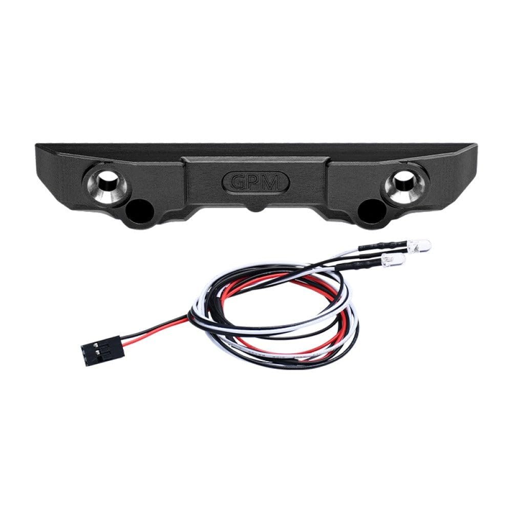 Aluminum 7075 Alloy Rear Bumper with LED Lights for Traxxas 1/16 Mini Maxx 4WD RTR Brushless Monster Truck 107154-1 Upgrades - Black