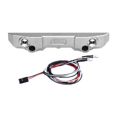 Aluminum 7075 Alloy Rear Bumper with LED Lights for Traxxas 1/16 Mini Maxx 4WD RTR Brushless Monster Truck 107154-1 Upgrades - Silver