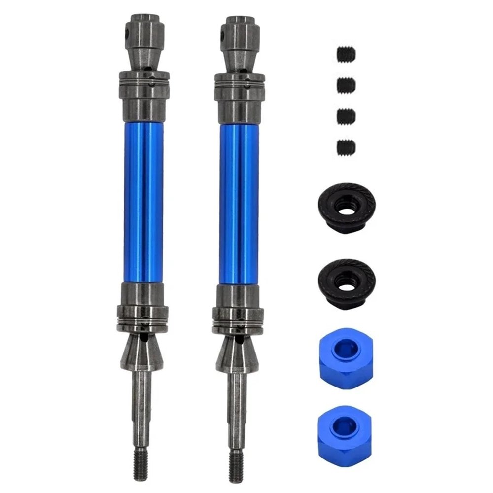 2Pcs Steel Rear Drive Shaft Driveshaft CVD 6852R For 1/10 Slash 2WD VXL 4X4 Hoss Stampede RC Car Upgrade Parts replacement part(Blue)