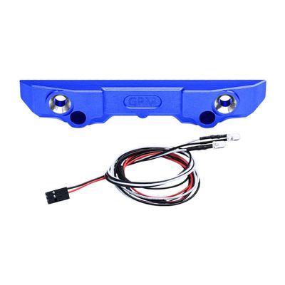 Aluminum 7075 Alloy Rear Bumper with LED Lights for Traxxas 1/16 Mini Maxx 4WD RTR Brushless Monster Truck 107154-1 Upgrades - Blue