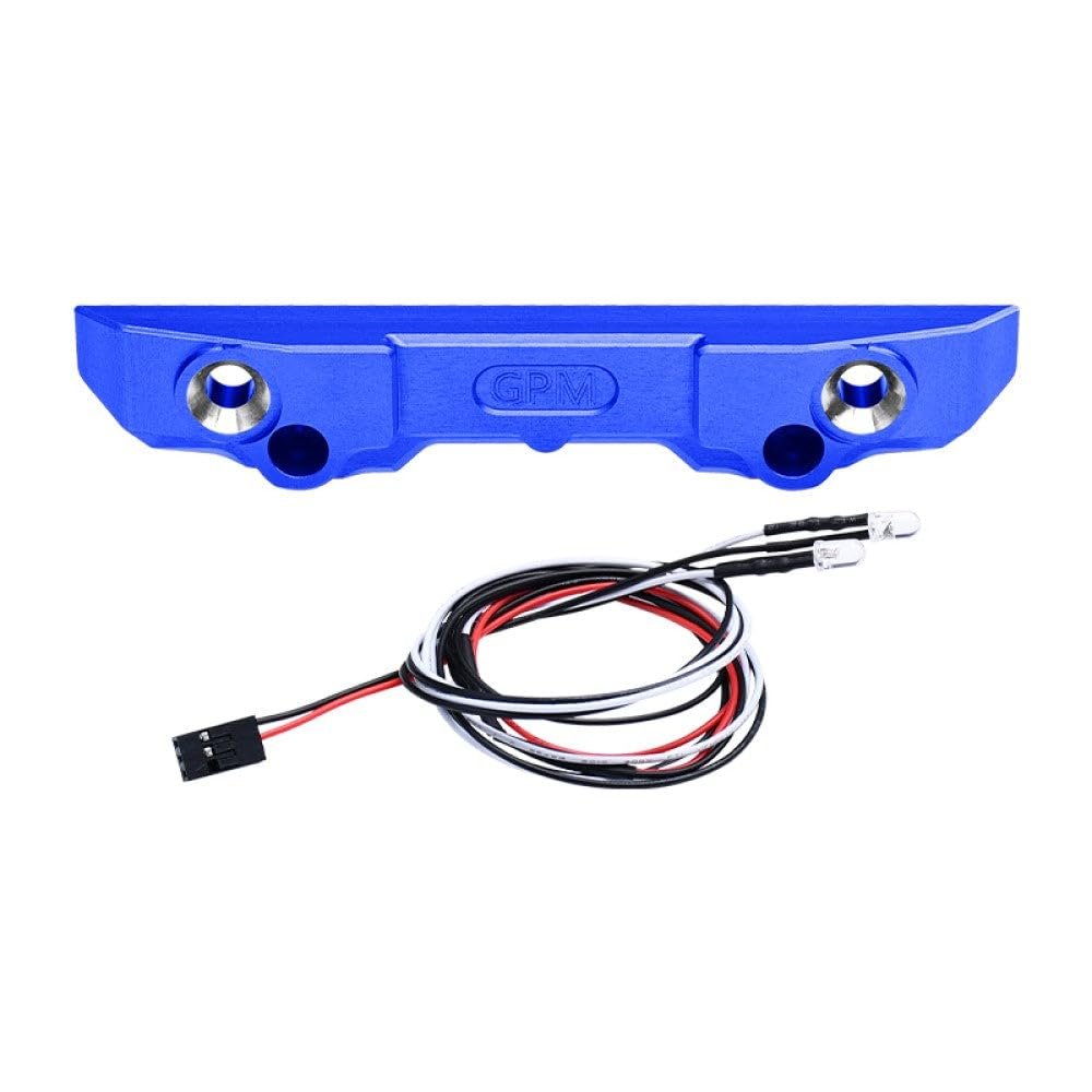 Aluminum 7075 Alloy Rear Bumper with LED Lights for Traxxas 1/16 Mini Maxx 4WD RTR Brushless Monster Truck 107154-1 Upgrades - Blue