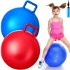 Lewtemi 2 Pcs 20 Inch Big Hopper Ball Jumping Hopping Inflatable Bouncing Ball with Handle and Air Pump for Adults Carnival Outdoor Sports Game(Red, Blue) view 1