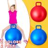 Lewtemi 2 Pcs 20 Inch Big Hopper Ball Jumping Hopping Inflatable Bouncing Ball with Handle and Air Pump for Adults Carnival Outdoor Sports Game(Red, Blue) view 3