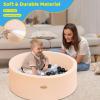 HARBOLLE Baby Ball Pit 35.4" Soft Round Memory Foam Ball Pits NOT Included Balls Indoor Outdoor Playpen for Babies Toddlers Kids Great Gift for Girls Boys, Beige view 2