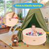 HARBOLLE Baby Ball Pit 35.4" Soft Round Memory Foam Ball Pits NOT Included Balls Indoor Outdoor Playpen for Babies Toddlers Kids Great Gift for Girls Boys, Beige view 3