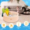 HARBOLLE Baby Ball Pit 35.4" Soft Round Memory Foam Ball Pits NOT Included Balls Indoor Outdoor Playpen for Babies Toddlers Kids Great Gift for Girls Boys, Beige view 4