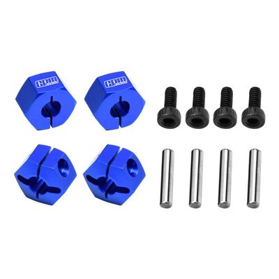 Aluminum 7075 Alloy Front and Rear Clamp Type Wheel Hub 12mm for Traxxas 1:16 Mini Maxx 4WD 107154-1 / Mini XRT VXL-3S 108076-1 Monster Truck Upgrades - Blue