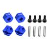 Aluminum 7075 Alloy Front and Rear Clamp Type Wheel Hub 12mm for Traxxas 1:16 Mini Maxx 4WD 107154-1 / Mini XRT VXL-3S 108076-1 Monster Truck Upgrades - Blue view 1
