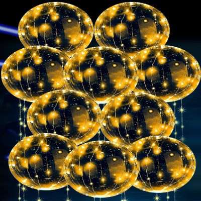 10 Pcs LED Balloons Light Up Balloons for Party - Clear TPU Material, String Lights with Individual Switches, Suitable for Helium and Air - Bright Light Up Decorations for Outdoor and Indoor Events