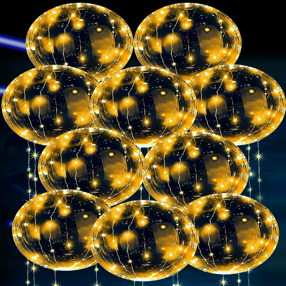 10 Pcs LED Balloons Light Up Balloons for Party - Clear TPU Material, String Lights with Individual Switches, Suitable for Helium and Air - Bright Light Up Decorations for Outdoor and Indoor Events