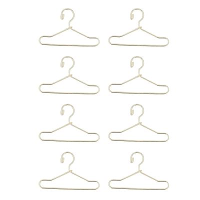 1:12 Mini Gold Clothes Hanger, Dollhouse Doll Clothes Wire Hangers Set, Realistic Model Display for DIY Projects, Iron Material