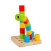 Bigjigs Toys Wobbly Pegboard - 17 Piece Wooden Stacking Toy Montessori Spring Learning Activity Eco-Friendly and Educational Gifts for Babies and Toddlers Sustainably Made from 12 view 1