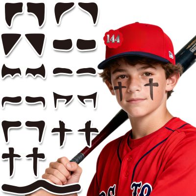 144 Pairs Eye Black Stickers, Sports Face Eyeblack Sticker for Baseball Football Softball Themed Party Birthday Party Supplies 48 Pairs (Pack of 3)