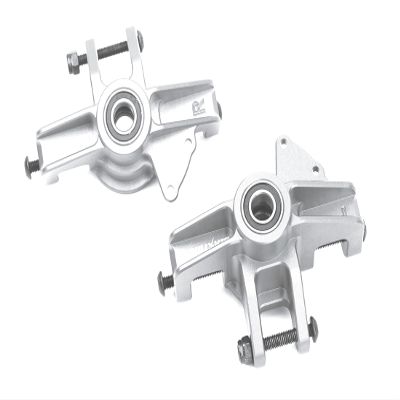 BEAXTURBO Racing Upgrade Parts CNC Aluminum#7075 Front Steering Spindle Set for LOSI Super Baja Rey SBR2.0 1/6 (Silver)