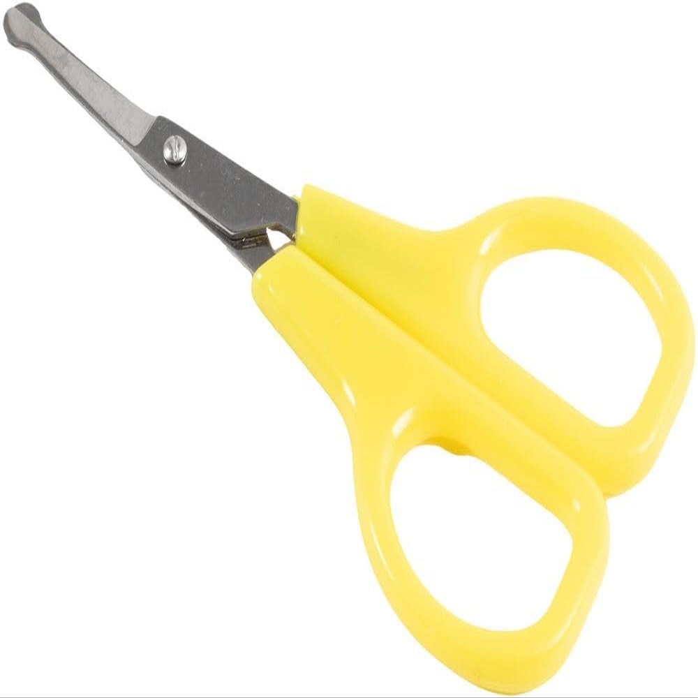 Poupy Scissors with Rounded Tips Safe for Toddlers for Extra Safety and Ergonomic Grip (Yellow)