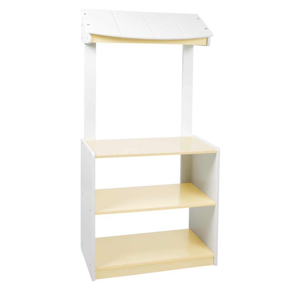 Angeles White Wooden Toddler Market Stand, Realistic Design, Nursery or Playroom Pretend Play Furniture, Assembly Required