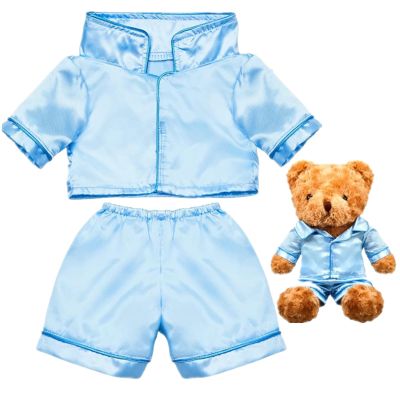 Skicuff 2 Pcs Bear Clothes Outfit Fit Most 12-16 Inch Stuffed Clothing Cute Plush Doll Clothes Plushy Bear Pajamas for Stuffed Make Your Own Plush Bears(Solid Style,Light Blue)