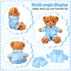 Skicuff 2 Pcs Bear Clothes Outfit Fit Most 12-16 Inch Stuffed Clothing Cute Plush Doll Clothes Plushy Bear Pajamas for Stuffed Make Your Own Plush Bears(Solid Style,Light Blue) view 3