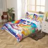 Cartoon Dragon Duvet Cover Set Toddler Size,Glitter Starry Sky Rainbow Bedding Set,Boys Girls Room Decor,Cute Western Animal Reading Book Comforter Cover,Blue White Quilt Cover,1 Pillowcase(No Filler) view 3