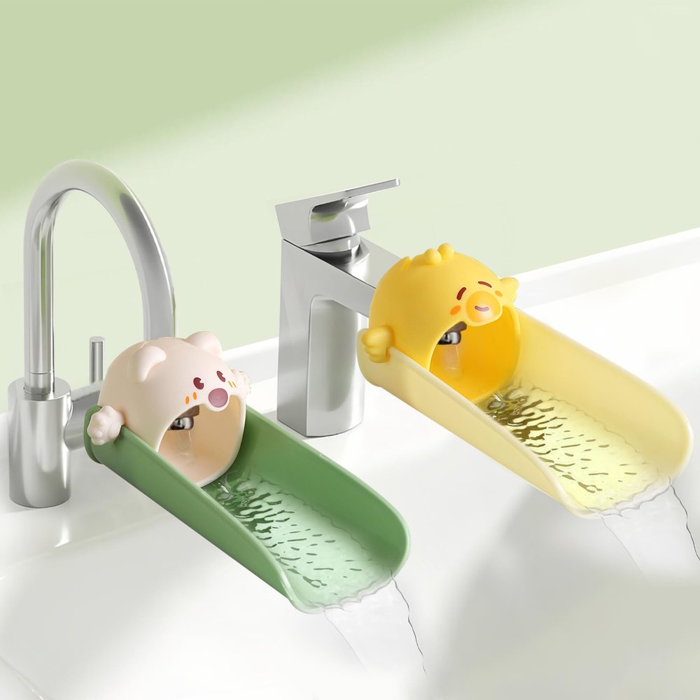 2 Pack Faucet Extender for Toddlers, PANIMOSI Kids Sink Extender for Bathroom, Kitchen, BPA Free, Baby Hand Washing Water Spout Extender Fits Standard and Gooseneck Faucet