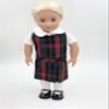 18 inch Doll Outfit-School Plaid Jumper Include Blouse and Hair Accessory/Add on Option: Sock and Shoe (Doll is not Included) (Dropped Waist Jumper Only, Plaid 66) view 3