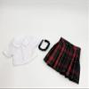 18 inch Doll Outfit-School Plaid Jumper Include Blouse and Hair Accessory/Add on Option: Sock and Shoe (Doll is not Included) (Pleated Skirt,Sock,Matte Black Shoe, Plaid 66) view 2