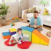 Costzon Toddler Climbing Toys Indoor, 6 PCS Soft Play Equipment with Colorful Tunnel, Stairs & Ramp for 12 Months+ Baby Child Climbing and Crawling, Foam Climbing Blocks for Toddlers view 2