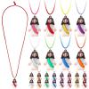 Bememo 24 Pcs Little Jesus Figures Necklaces Original Design Mini Rubber Jesus Figures to Easter Egg Hide and Seek Religious Party Favors Sunday Baptism Gifts, 8 Color view 1